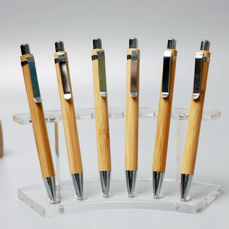 

Bamboo Pen Gift Ball Pen Bamboo Pen Metal Pen Clamp Small Gift Practical Pen Environmental Friendly Writing Supplies Gift Random