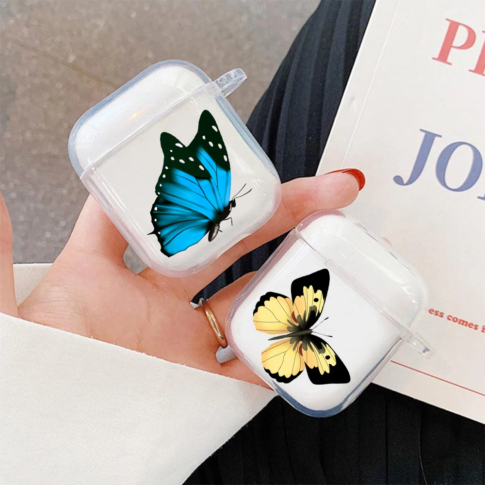 

Cute Butterfly Case For AirPods 2 1 Case Transparent antislip Protective Earphone Charging Box for Air Pods Pro Coque