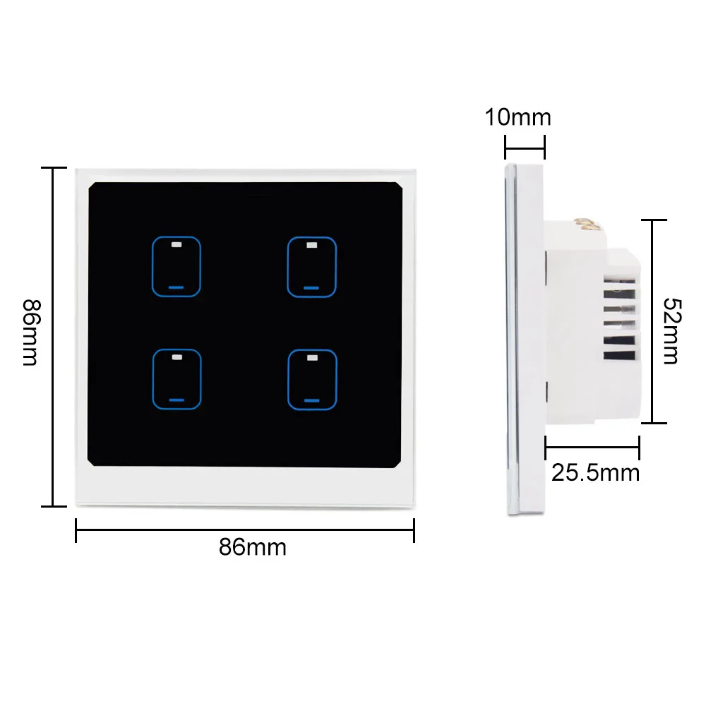 Домашний умный сенсорный выключатель с Wi-Fi, настенный выключатель с белым корпусом, беспроводной настенный выключатель, сенсорный выключат... от AliExpress RU&CIS NEW