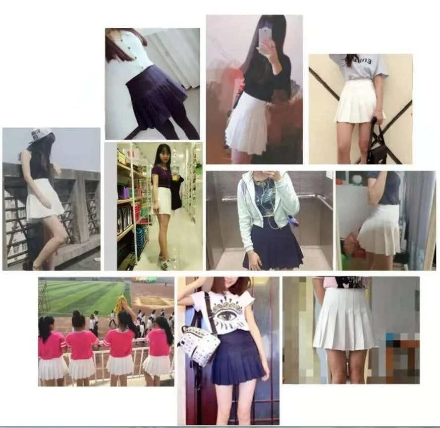 Short Skirts School-Uniforms High Waist A-Line Women Pleated Skirt Sweet Girls Dance Skirt With Safety pants Mini Skirt