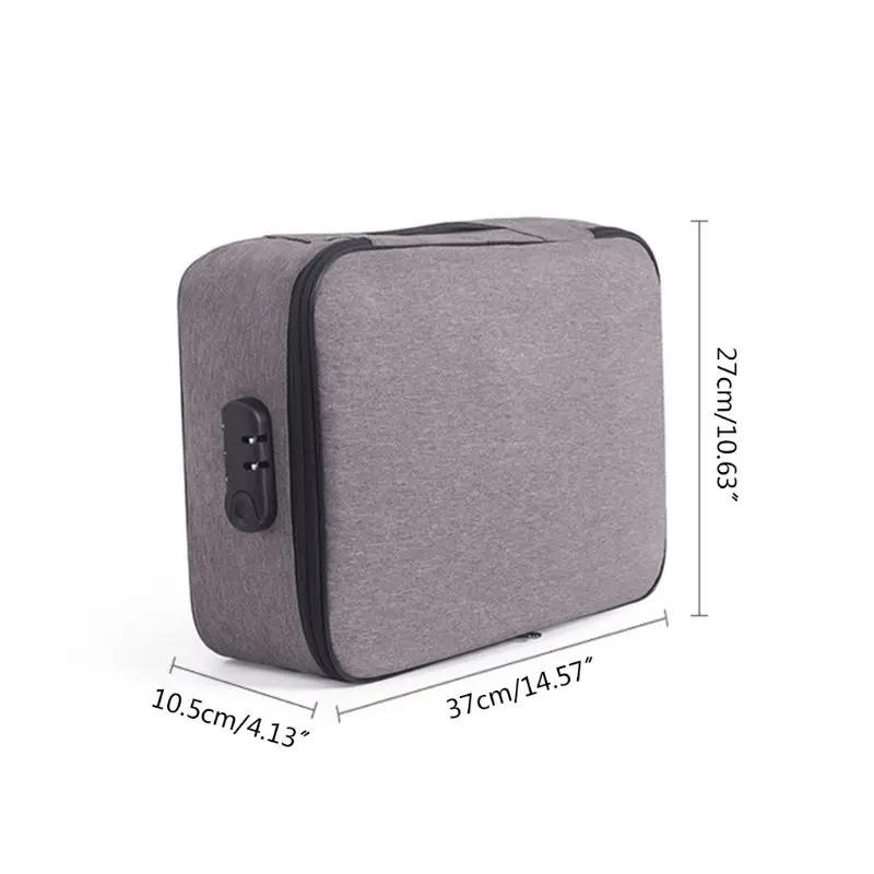 

Document Ticket Bag with Combination Lock Large Capacity Waterproof Home Travel