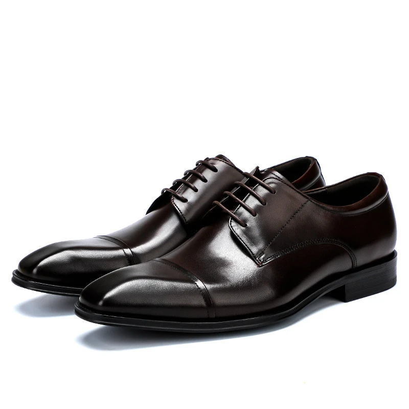 Туфли мужские из натуральной кожи повседневные с заостренным носком