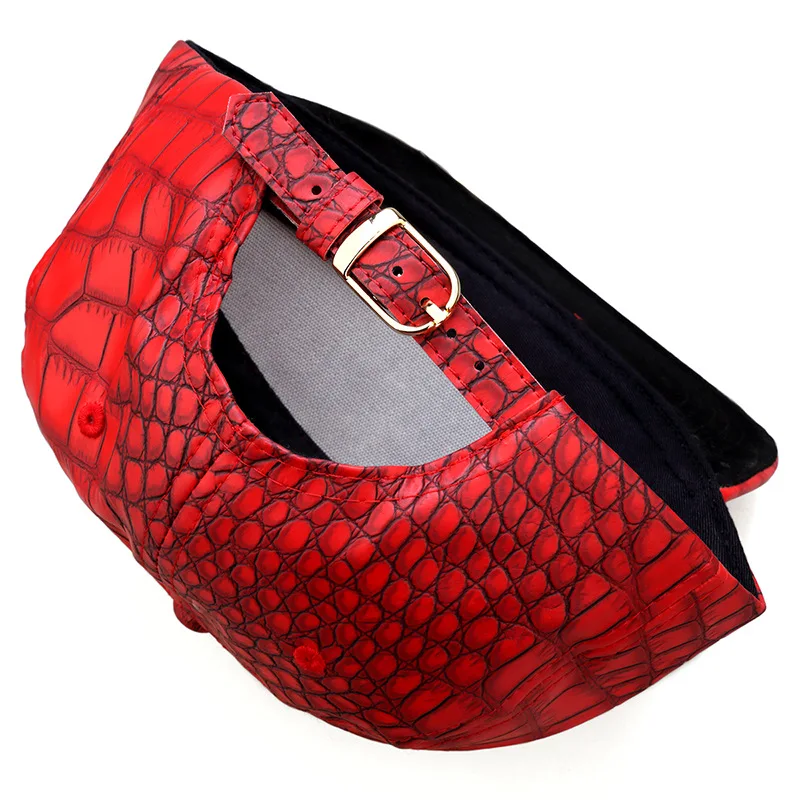 Hip Hop Snapback Caps V For Vendetta Baseball PU Leather 5 Panel Metal Casual Belt Buckle Trend Hat Men Black Red Gold Summer