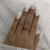 vintage metal love heart ring punk for women girls fashion jewelry gift am3389