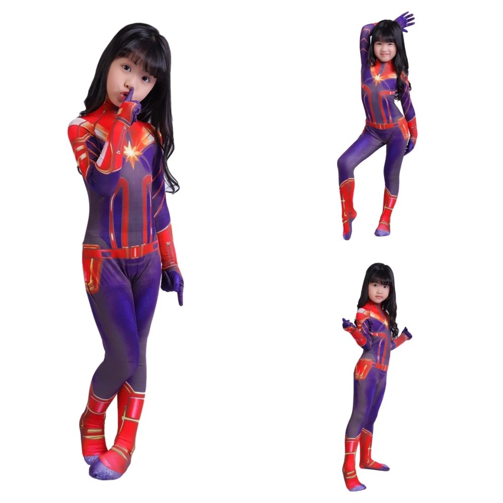 Женский объемный костюм Zentai капитана Карола данверса для косплея супергерой