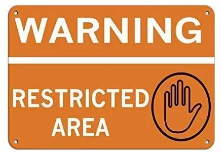 

Crysss Warning Sign Warning Restricted Area Security Sign Road Sign Business Sign 8X12 Inches Aluminum Metal Sign