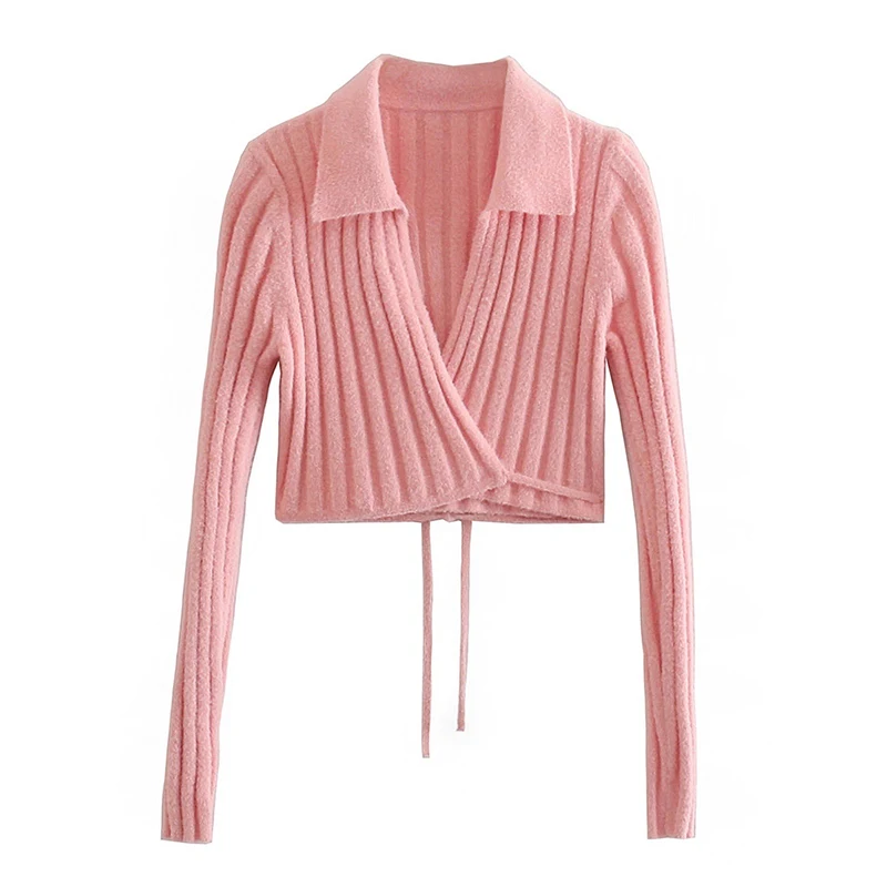 

Vintage Women Sexy Short Cardigans 2021 Summer Fashion Ladies Slim Pink Sweaters Girls Chic Knitted Tops Sweet