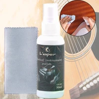 50ml guitar bass stringed instrument string maintenance cleaner cleaning polish cloth spray with treated e7v8