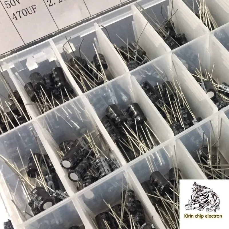 

240PCS/LOT 25 50 100 250V in-line aluminum electrolytic capacitor package 1 2.2 3.3 4.7 10 22 47 100UF