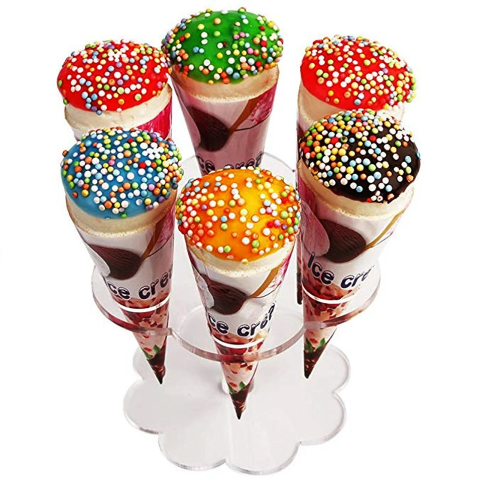 Transhome акриловая подставка для кекса мороженое Дисплей Стенд 4/6/8 отверстий