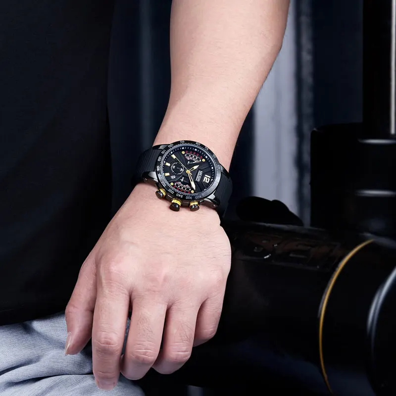 Часы наручные MEGIR Мужские кварцевые с хронографом спортивные роскошные