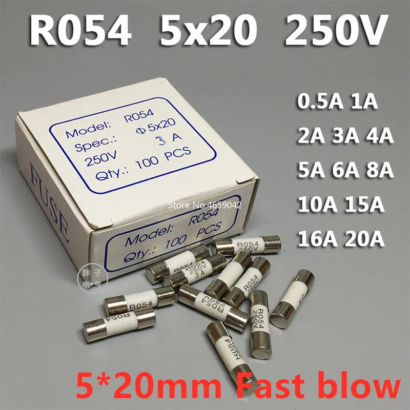 Керамический предохранитель RO54 R054 5*20 мм 100 в 250 А 1 2 3 4 а 5 6 8 10 13 15 16 20 25 30 А|Перемычки|