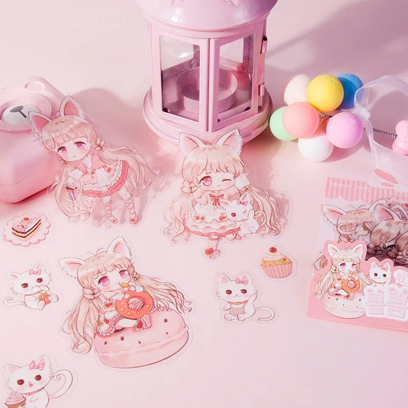 30 шт./милые аниме наклейки из серии &quotДевочка&quot &quotсделай сам&quot &quotблокнот&quot