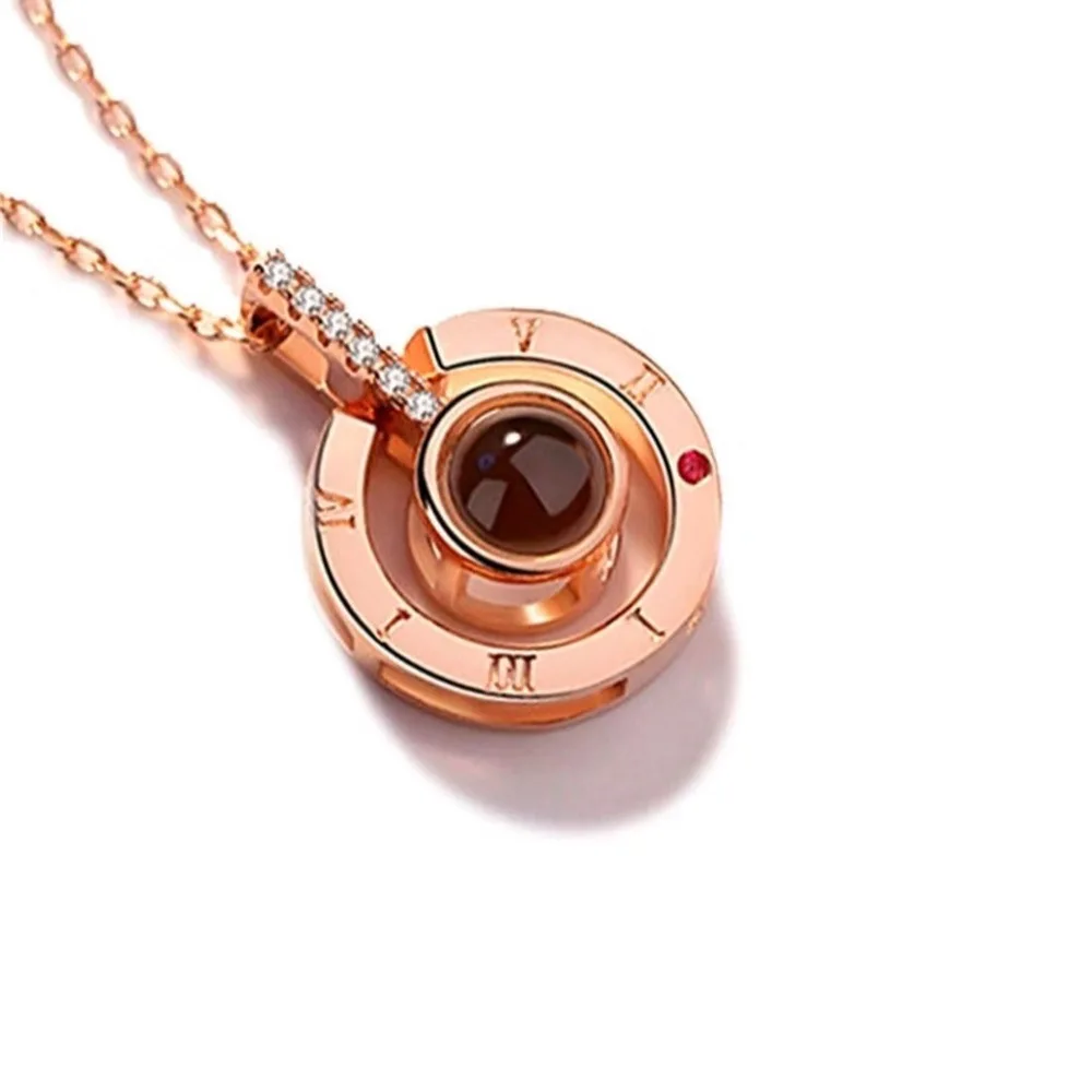 Fashion women's jewelry romantic love memory 100 languages I you Pendant Necklace Party Wedding Gift Wholesale | Украшения и