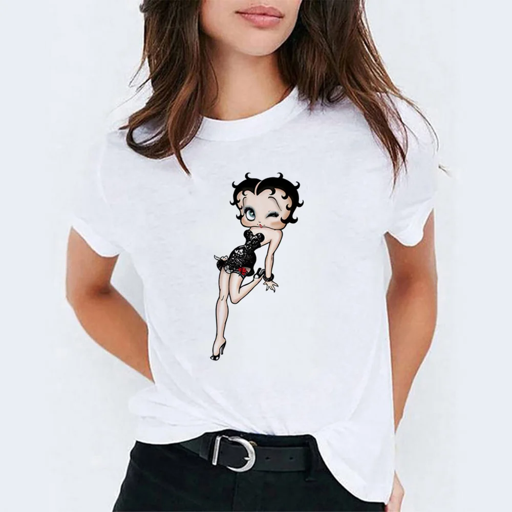 Футболка Betty Boop женская летняя Эстетическая одежда футболка с Микки Женская