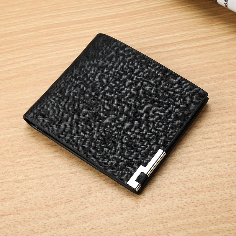 

Custom Engraved Name Wallet Men High Quality PU Leather Short Small Minimalism Bifold Wallets Personalized Gift for Men Husband