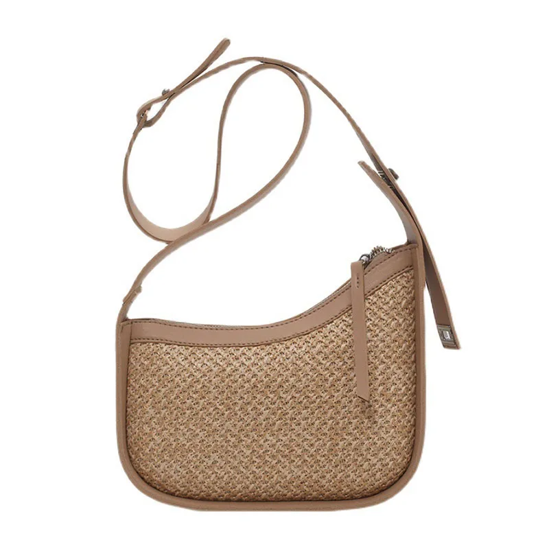 

Straw Armpit Summer Shoulder Bags for Women 2021 New Fashion Women's Designer Handbag Brand Female Beach Travel Crossbody Bag