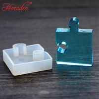 4pcsset puzzle piece gemstone crystal epoxy resin mold diy jewelry pendant making tools epoxy clear silicone mouldaa