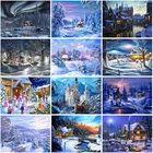 Алмазная живопись сделай сам 5D с деревом зимним снегом, алмазная вышивка, мозаика, картина стразы, вышивка крестиком, настенная наклейка, Декор