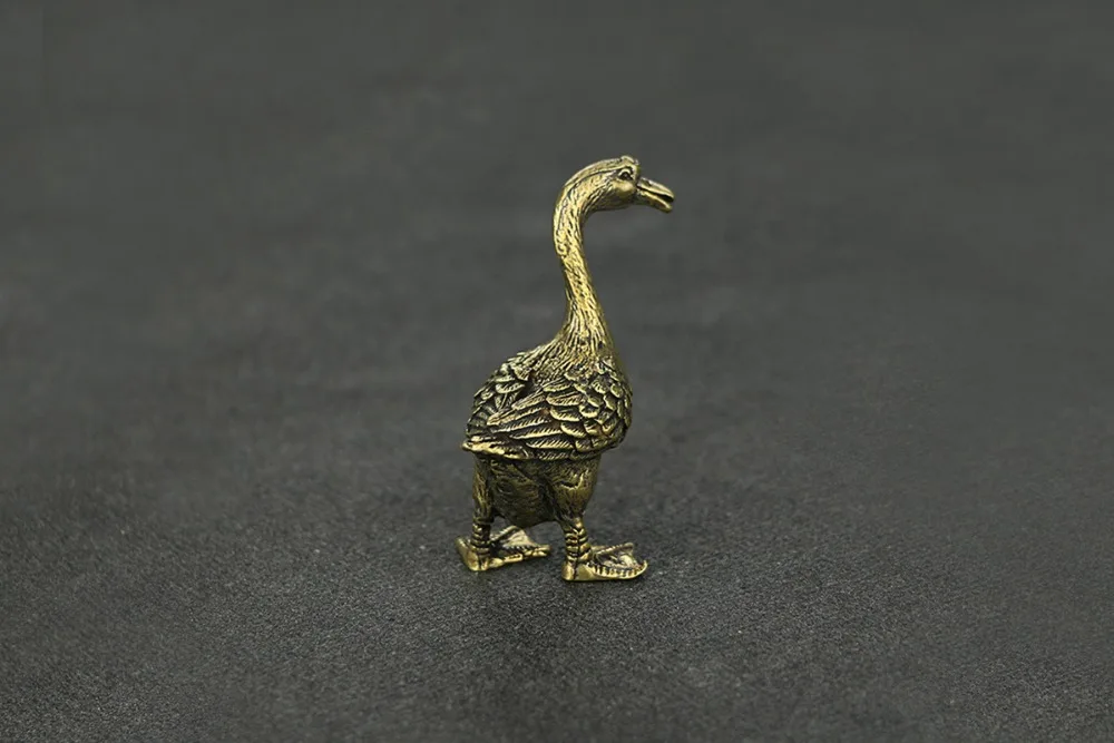 Антикварный медный гусь ручной работы из латуни для влюбленных пар гусей ремесло