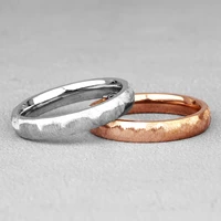 charm simple brushed stainless steel lovers couple engagement wedding rings for girl boyfriend jewelry creativity gift wholesale