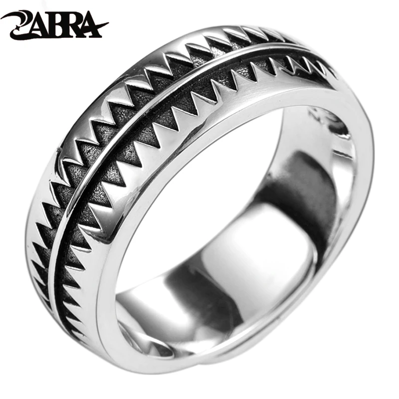 

ZABRA Jagged Ring 925 Sterling Silver Adjustable Size 7 to 11 Vintage HipHop Rock Rings Men Women Jewelry
