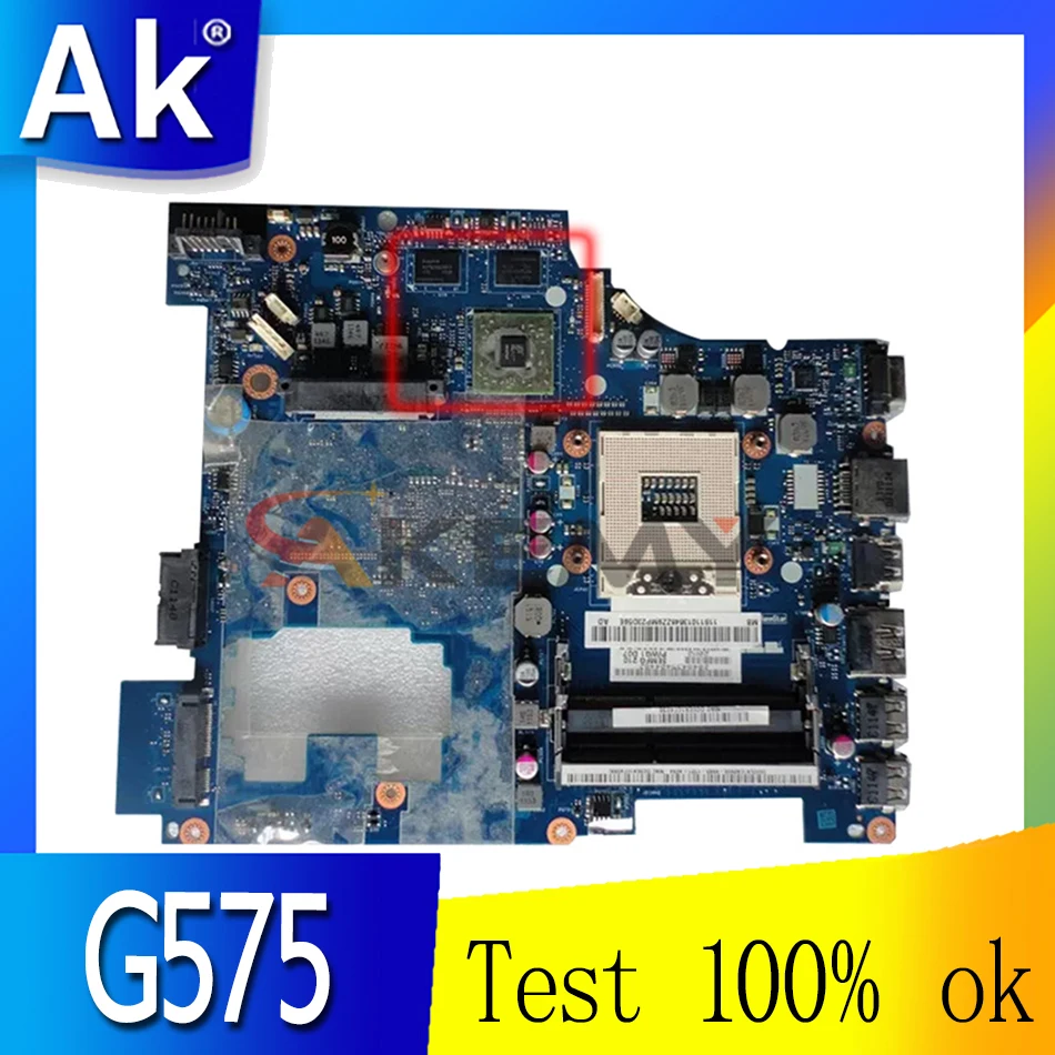 

Akemy laptop motherboard for Lenovo G575 laptop motherboard LA-6757P DDR3 Main board Full test