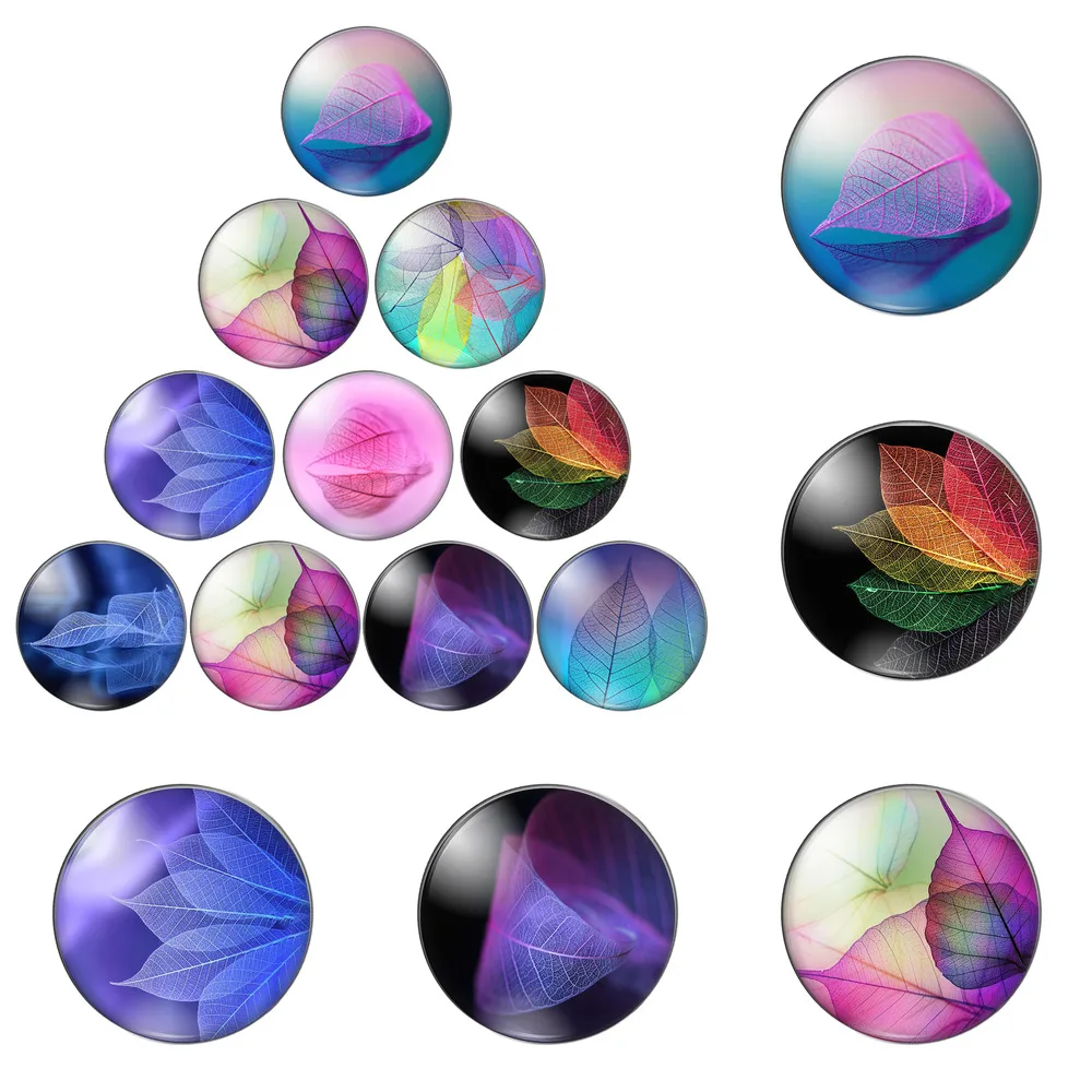 

12 шт./лот новый художественный лист красочный прозрачный красивый любовь 8 мм-30 мм круглый фото стеклянный кабошон демонстрация плоская зад...