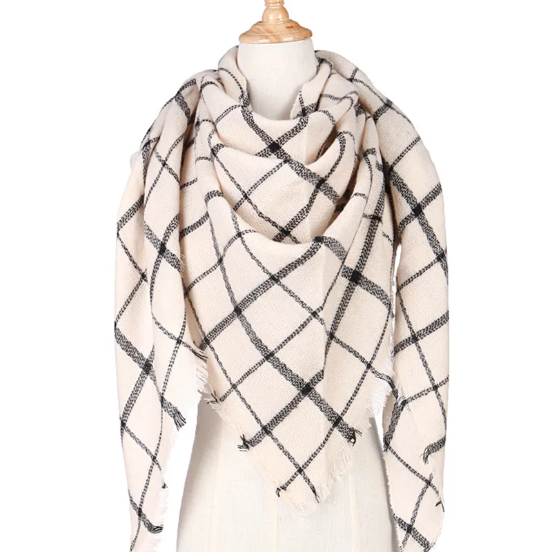 

Knitted Spring Winter Women Scarf Plaid Warm Cashmere Scarves Shawls Luxury Warm Neck Bandana Pashmina Lady Wrap Street Wear