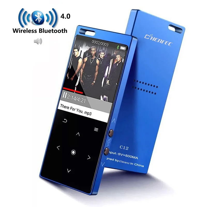 MP3-плеер с динамиком металлический Портативный HIFI музыкальный плеер с fm-радио электронная книга Спорт для Walkman Поддержка TF карты до 128 ГБ - Цвет: C12 With Bluetooth