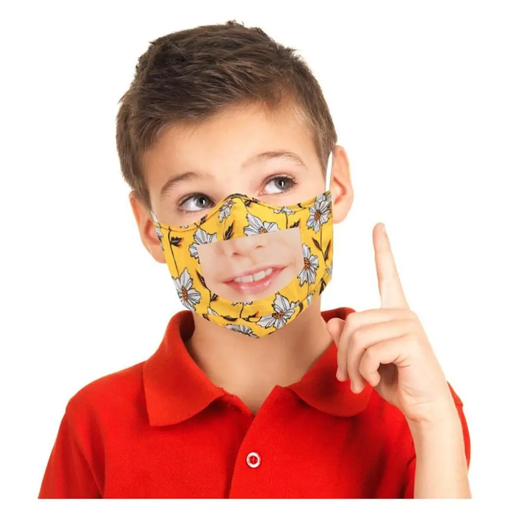Детские маски для лица с прозрачными окошками видимые выражения Забавный принт