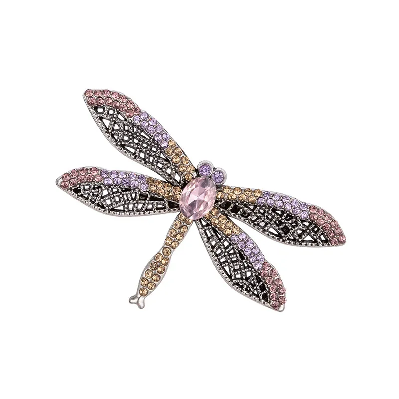 brooch dragonfly 4 TDQUEEN брошь в виде насекомых стрекоза, винтажная металлическая цветная хрустальная большая брошь в виде стрекозы, булавки для женщин - Окраска металла: brooch dragonfly 4