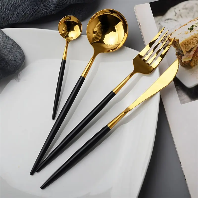 16Pcs Stainless Steel Dinner Set Spoon Fork Knife Dessert Coffee Wedding Party Tableware Kitchen luxury Cutlery | Дом и сад