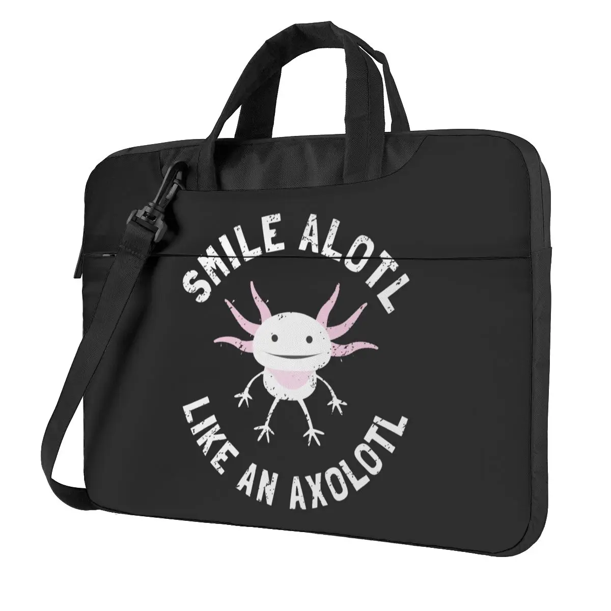 

Smile Alotl Like An Axolotl Laptop Bag Case Animal Lovers Vintage Protective Stylish Computer Bag Travel Clutch Laptop Pouch