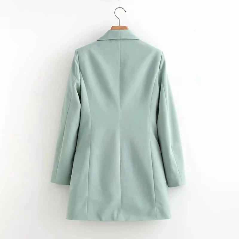 

2019 Autumn blue double breasted blazer women blazers and jackets women coat long sleeve office blazer feminino outerwear korean