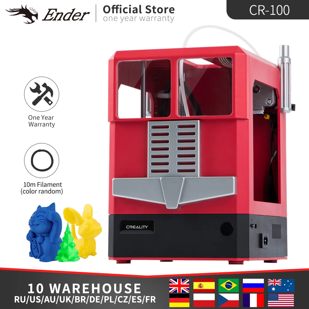 Verkauf CR-100 Mini 3D Drucker 100*100*80mm Druck Größe Creality 3D Für Kinder