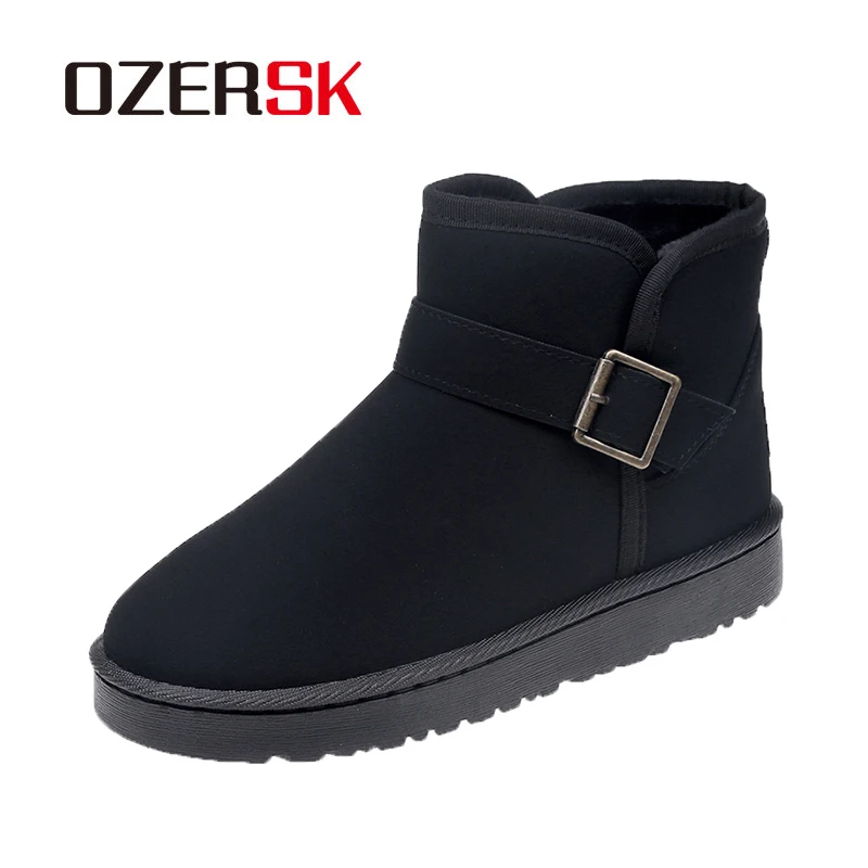 Ботинки OZERSK женские зимние замшевые теплые короткие ботинки с плюшевой