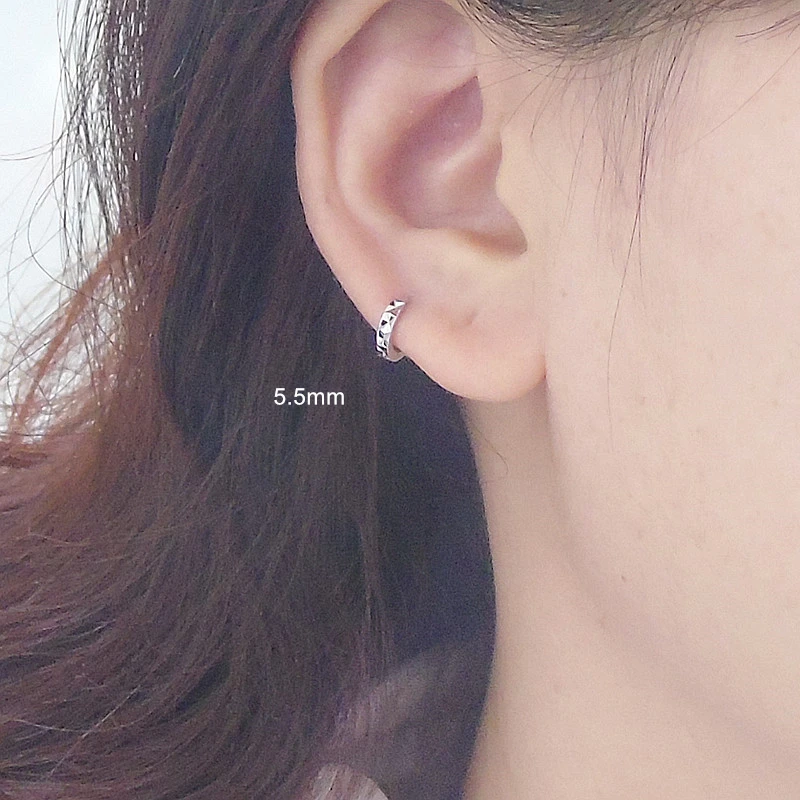 Простые призматические полигональные серьги кольца серебряные с пряжкой для