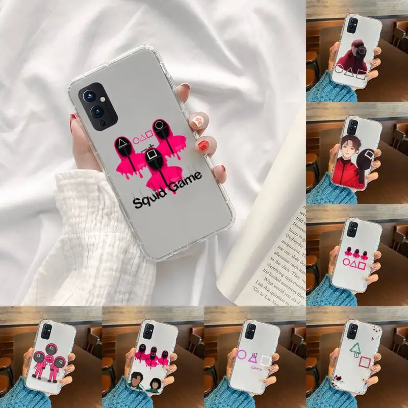 

squid game Phone Case Transparent For OnePlus 9 8 7 7t 8t Oppo find X3 X2 reno5 Vivo X60 X50 Pro MeiZu 17 16XS