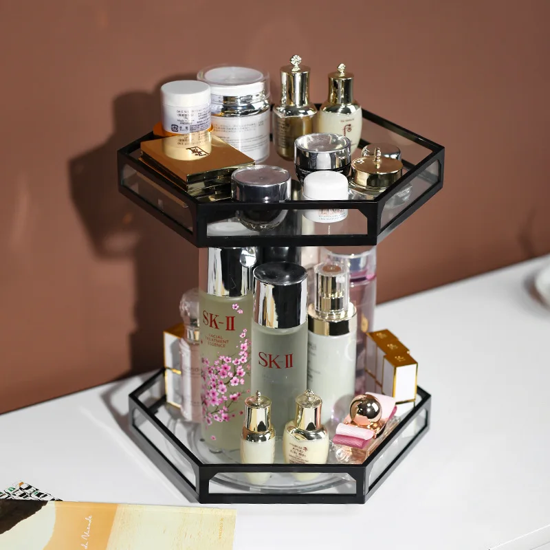360 вращающийся стеклянный косметический Органайзер для макияжа DIY Съемная