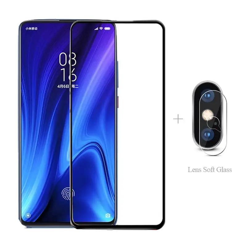 Полное покрытие из закаленного стекла + Защита камеры для Redmi K30 20 Pro Black Shark 2 BlackShark