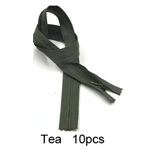 DG001-Tea Класс AAA 3#20 шт закрытые невидимые молнии 28 см для подушки, платья, 60 см DIY Швейные наборы Аксессуары молнии 40 см - Цвет: DG001-Tea
