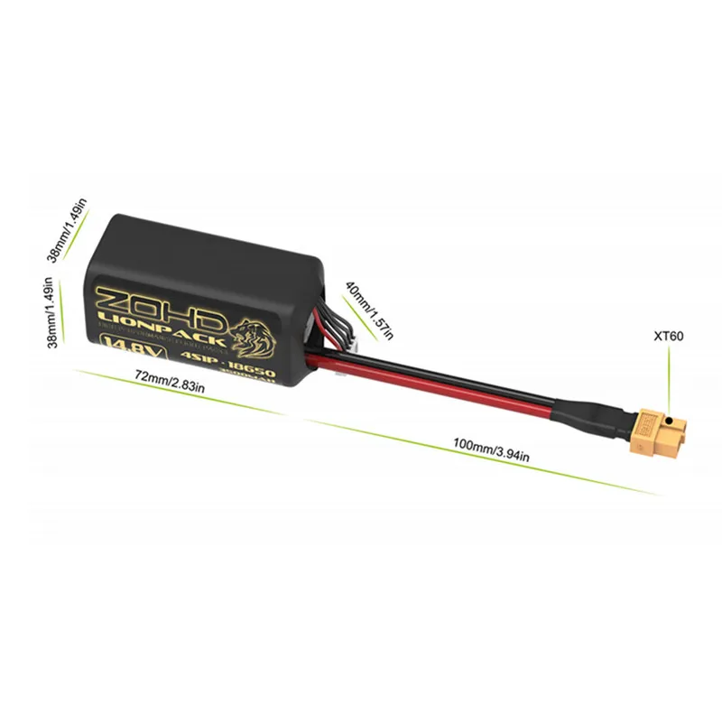 zohd lionpack 148 v 4s1p 3500mah 18650 литий ионная lipo батаре