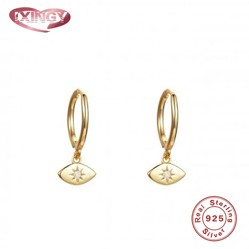 Мини-Злой Глаз маленькие серьги-кольца для женщин 100% 925 стерлингового серебра