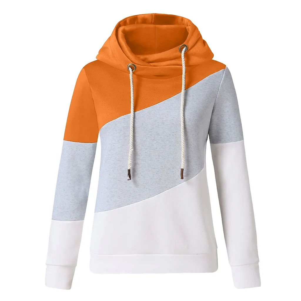 

Fashion Autumn Long Sleeve Women Hooded Sweatshirt Casual Patchwork Print Pullovers Tops 2020 Plus Size Hoodies Streetwear #106