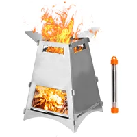 camping grill with blow fire pipe portable wood burning camping stove folding bbq grill outdoor camping picnic