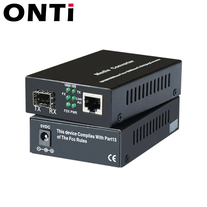 ONTi SFP волоконно-RJ45 медиаконвертер 10/100/1000 м Ethernet конвертер приемопередатчик с