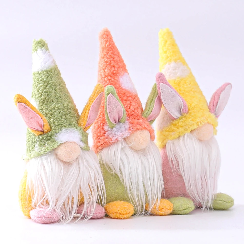 

Hot Easter Bunny Gnome Faceless Doll Bunny Elf Dwarf Doll Ornament With Rabbit Ears Decoration For Spring Household Style3