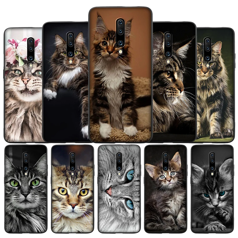Силиконовый мягкий чехол T145 Pet Maine Coon Cat для OnePlus 7 7T Pro 6T 6 5T 5 | Мобильные телефоны и