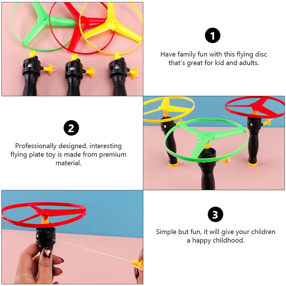 

6pcs Flying Disc Toys Kids Flying Disc Plaything String Flying Saucers